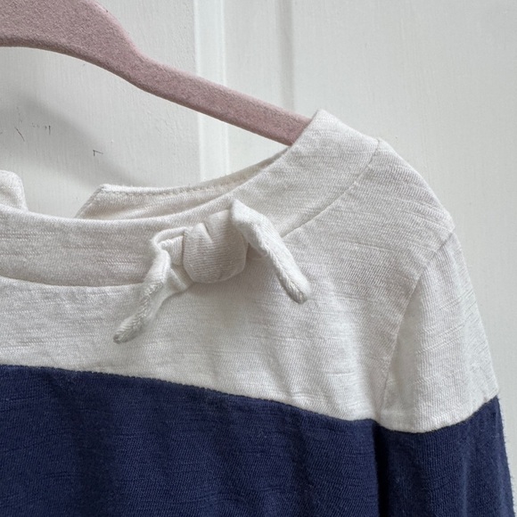 Cherokee 3T Girls Blue and White Long Sleeve Blouse with Bow - Picture 2 of 6